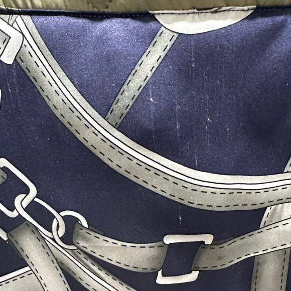 Hermes Scarf Upcycled into an Olive Vest - Picture 3 of 10